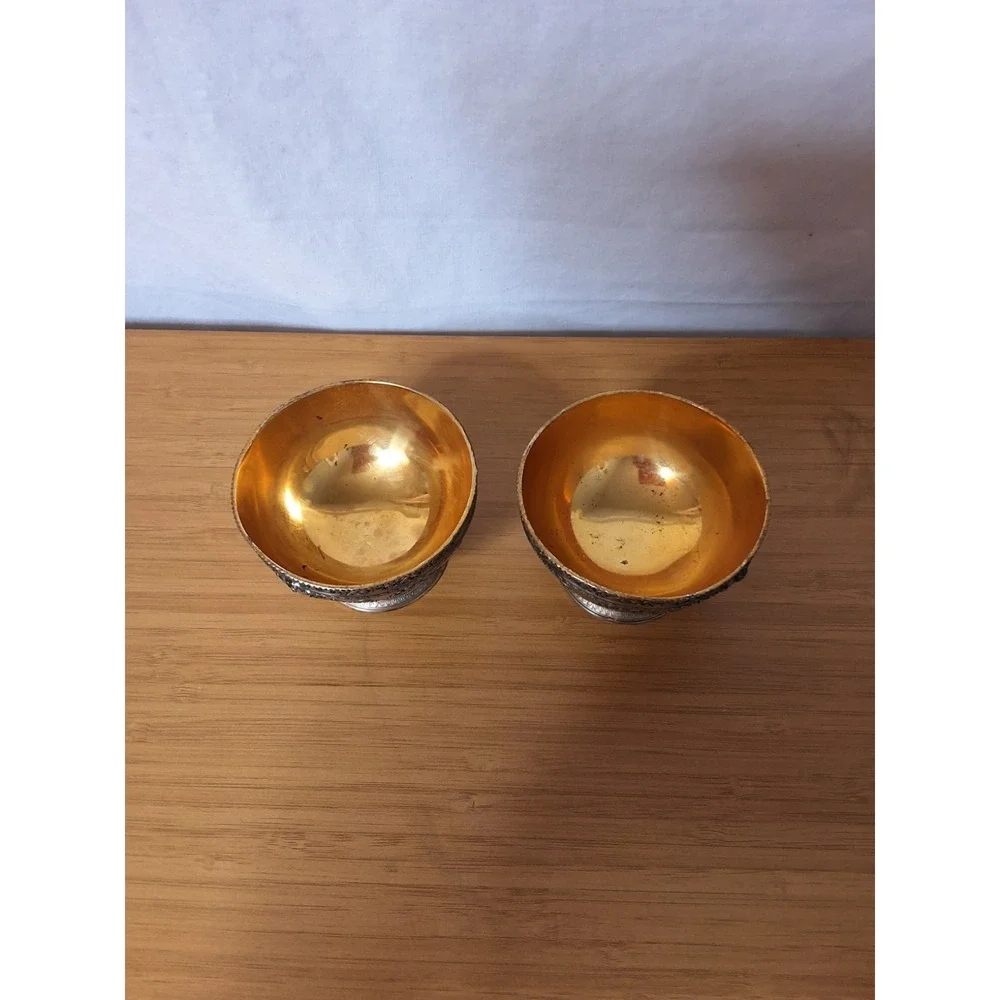 Vintage Pair Corbell & Co. Georgian Style Silver Plated Salt/Rose Bowls Lot Of 2